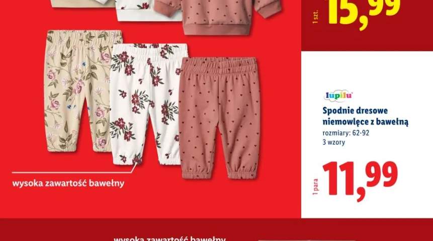 spodnie dresowe niemowlęce