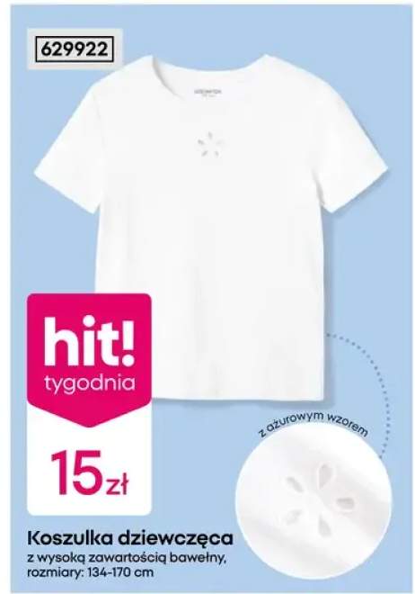 Koszulka dziewczęca z wysoką zawartością bawełny