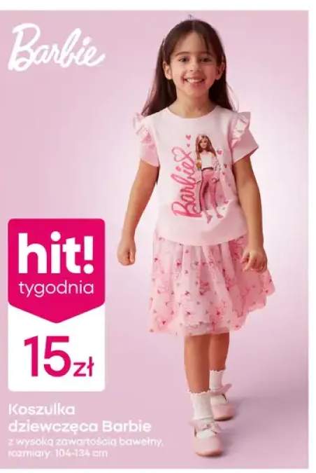 Koszulka dziewczęca z wysoką zawartością bawełny