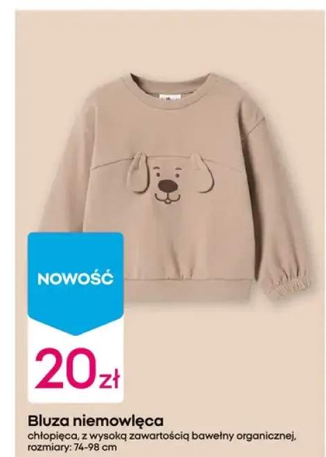 Bluza niemowlęca chłopięca, z wysoką zawartością bawełny organicznej