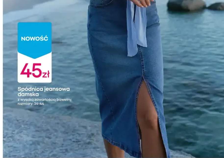 Spódnica jeansowa damska z wysoką zawartością bawełny