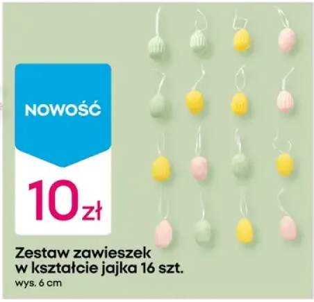 Zestaw zawieszek w kształcie jajka 16 szt.