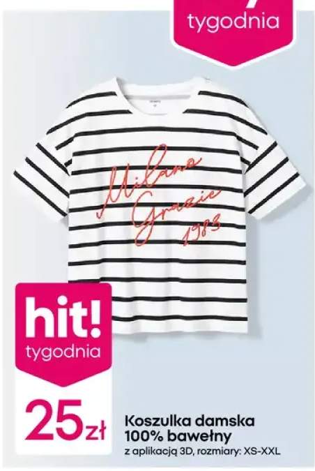 Koszulka damska 100% bawełny z aplikacją 3D