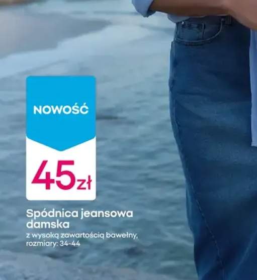 Spódnica jeansowa damska z wysoką zawartością bawełny