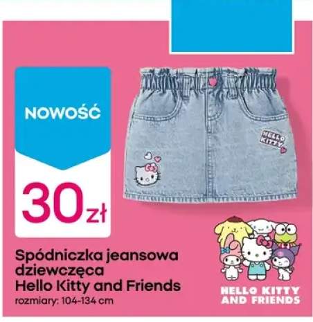 Spódniczka jeansowa dziewczęca Hello Kitty and Friends