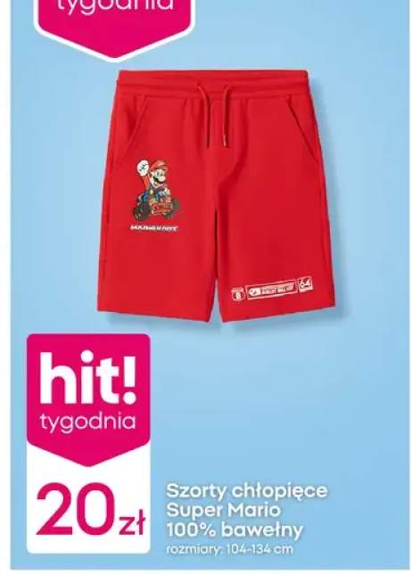 Szorty chłopięce Super Mario 100% bawełny