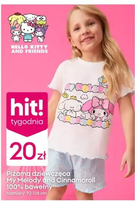 Piżama dziewczęca My Melody and Cinnamoroll 100% bawełny