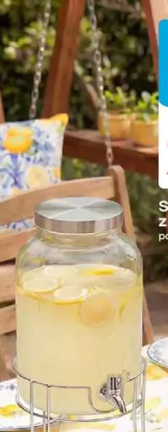 Szklany stół z kranikiem