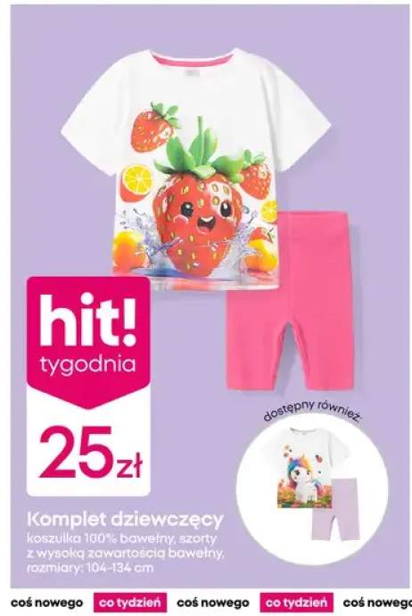 Komplet dziewczęcy: szorty i koszulka z bawełny