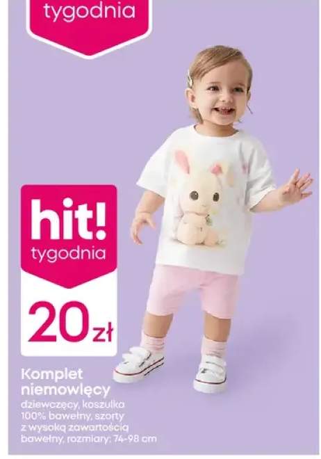 Komplet niemowlęcy dziewczęcy: szorty i koszulka z bawełny