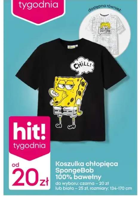Koszulka chłopięca SpongeBob 100% bawełny CENY OD:
