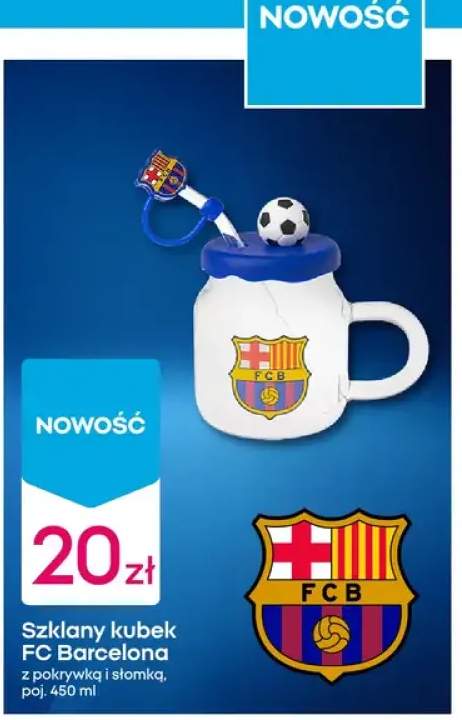 Szklany kubek FC Barcelona