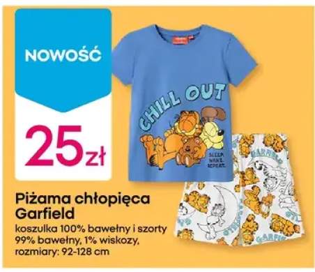 Piżama chłopięca Garfield koszulka 100% bawełny i szorty 99% bawełny 1% wiskozy