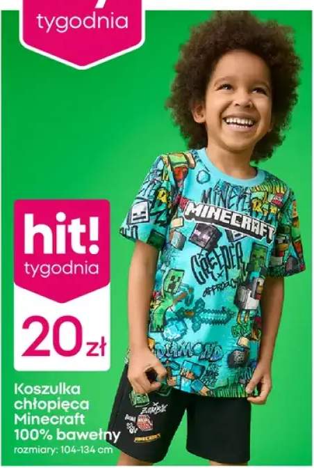 Koszulka chłopięca Minecraft 100% bawełny