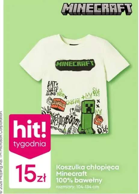 Koszulka chłopięca Minecraft 100% bawełny