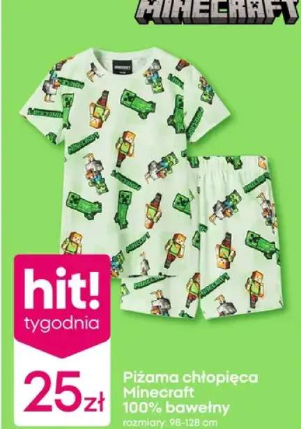 Piżama chłopięca Minecraft 100% bawełny