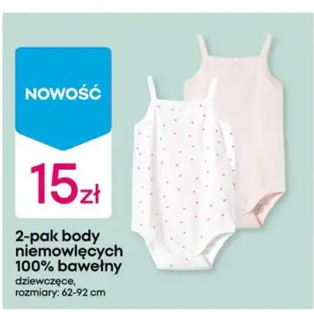 2-pak body niemowlęcych 100% bawełny dziewczęce