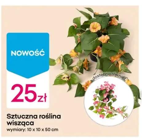 Sztuczna roślina wisząca 10x10x50cm