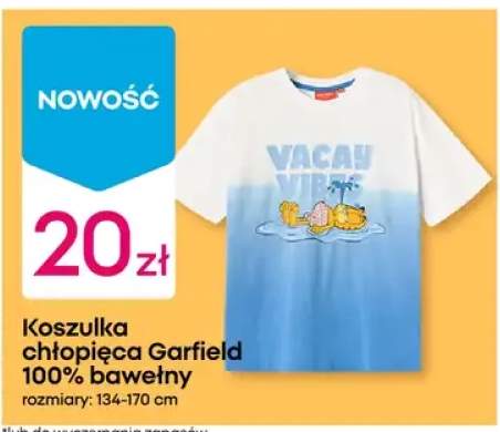 Koszulka chłopięca Garfield 100% bawełny rozmiary 134-170cm