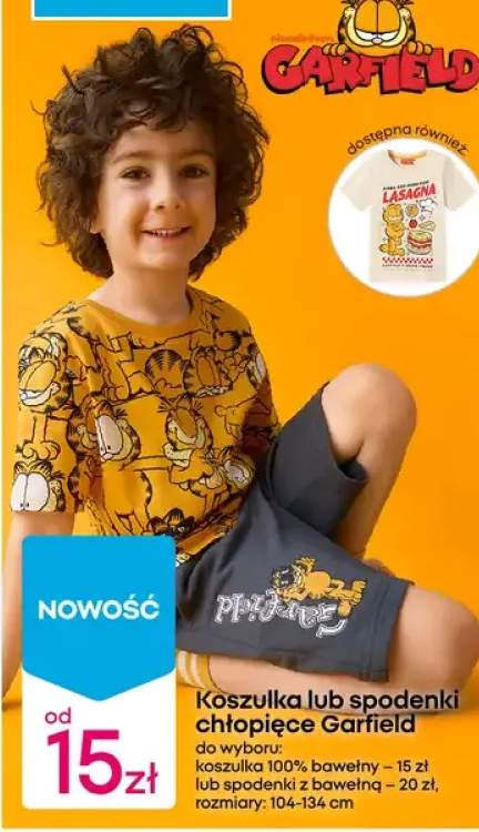 Spodenki chłopięce Garfield z bawełną