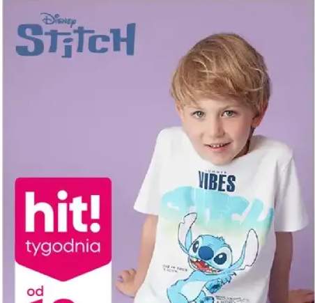 Koszulka chłopięca Disney Stitch 100% bawełny