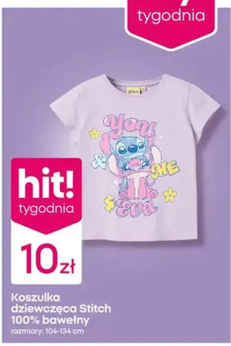 Koszulka dziewczęca Disney Stitch 100% bawełny