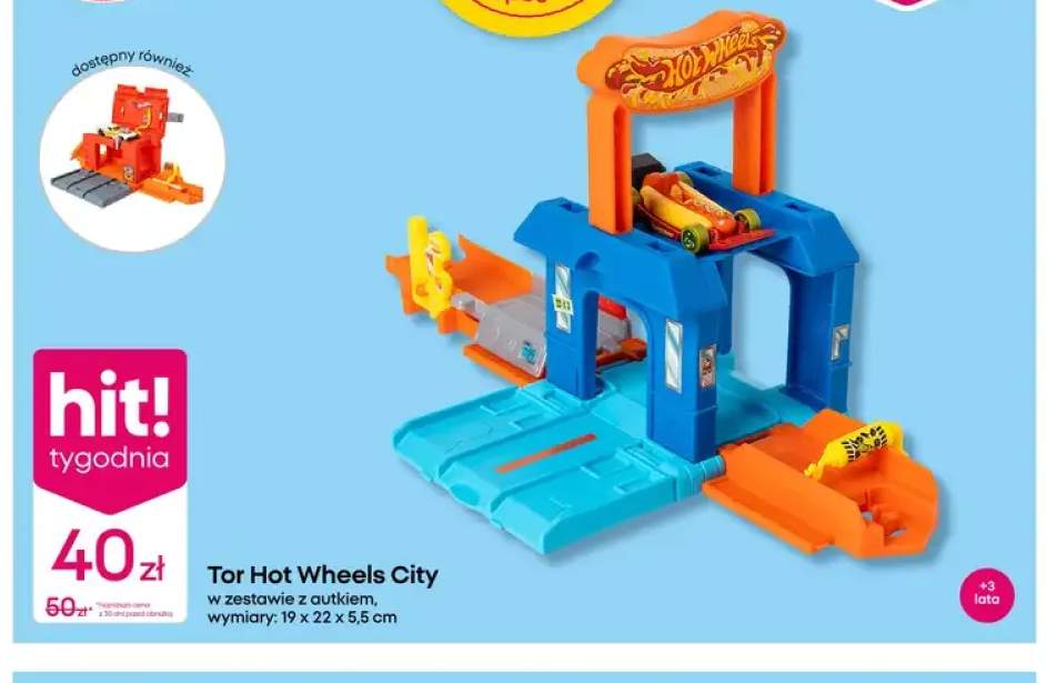 Tor Hot Wheels City w zestawie z autkiem 19x22x5,5cm