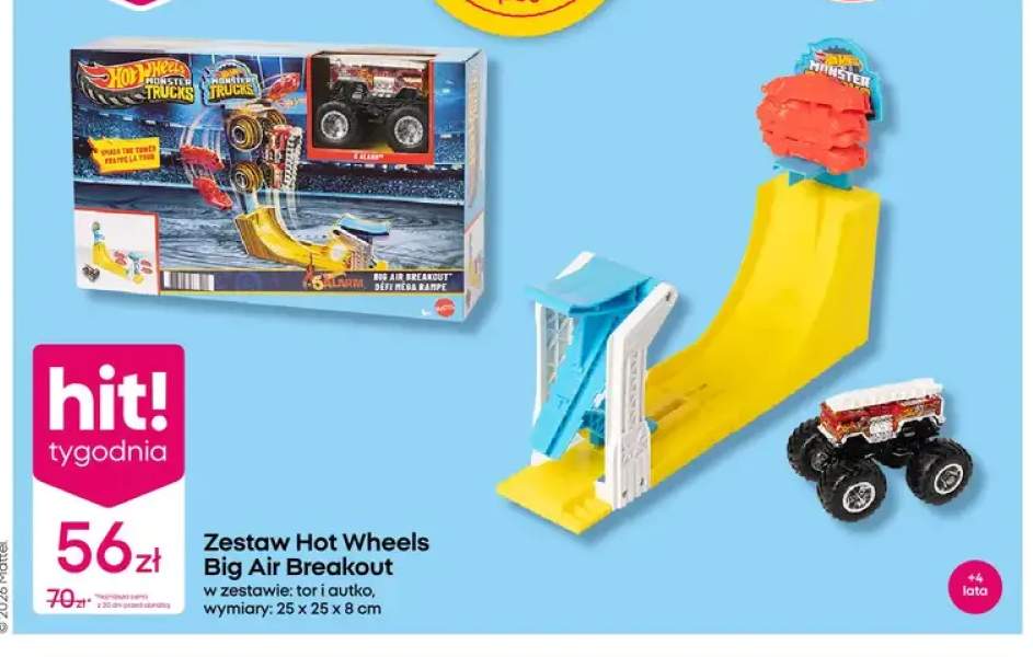 Zestaw Hot Wheels Big Air Breakout w zestawie: tor i autko wymiary: 25x25x8cm