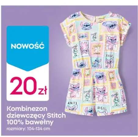 Kombinezon dziewczęcy Stitch 100% bawełny rozmiary 104-134cm