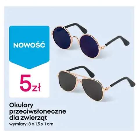 Okulary przeciwsłoneczne dla zwierząt 8x1,5x1cm