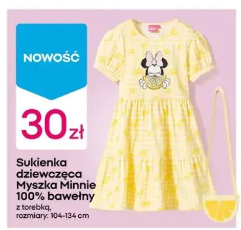 Sukienka dziewczęca Myszka Minnie 100% bawełny z torebką rozmiary: 104-134cm
