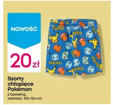 Szorty chłopięce Pokémon z bawełną