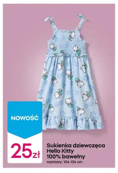 Sukienka dziewczęca Hello Kitty 100% bawełny