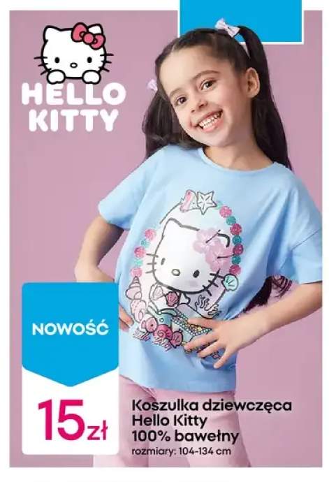 Koszulka dziewczęca Hello Kitty 100% bawełny