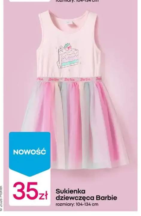 Sukienka dziewczęca Barbie 104-134cm