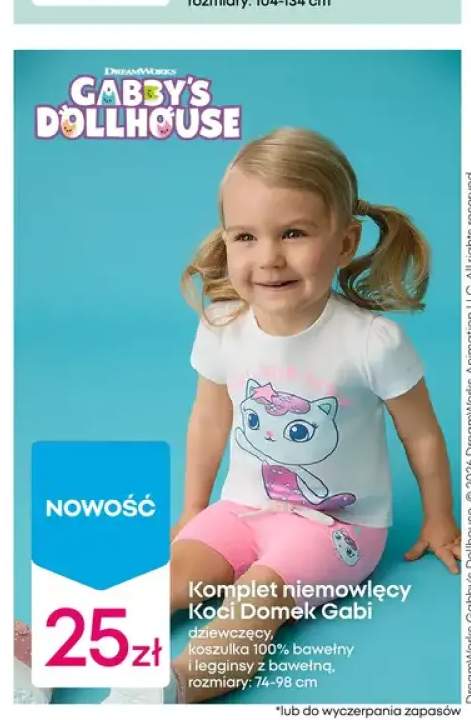 Komplet niemowlęcy Koci Domek Gabi dziewczęcy koszulka 100% bawełny i legginsy z bawełną 74-98cm