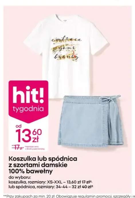 Koszulka lub spódnica z szortami damskie 100% bawełny
