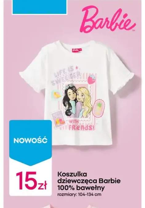 Koszulka dziewczęca Barbie 100% bawełny