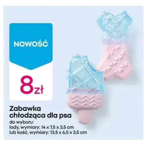 Zabawka chłodząca dla psa kość wymiary: 13,5x6,5x3,5 cm