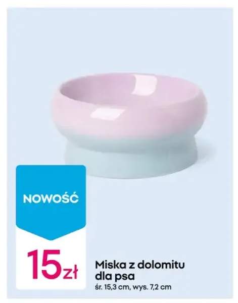 Miska z dolomitu dla psa śr. 15,3 cm, wys. 7,2 cm