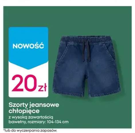 Szorty jeansowe chłopięce z wysoką zawartością bawełny