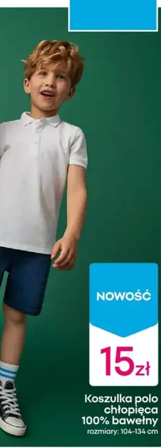 Koszulka polo chłopięca 100% bawełny +1 wariant