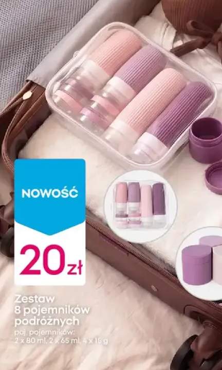 Zestaw 8 pojemników podróżnych
