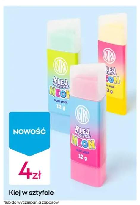 Klej w sztyfcie neonowy Astra
