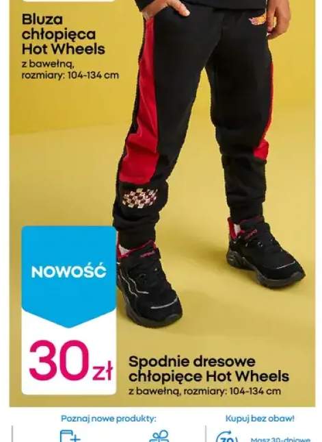 Spodnie dresowe chłopięce Hot Wheels