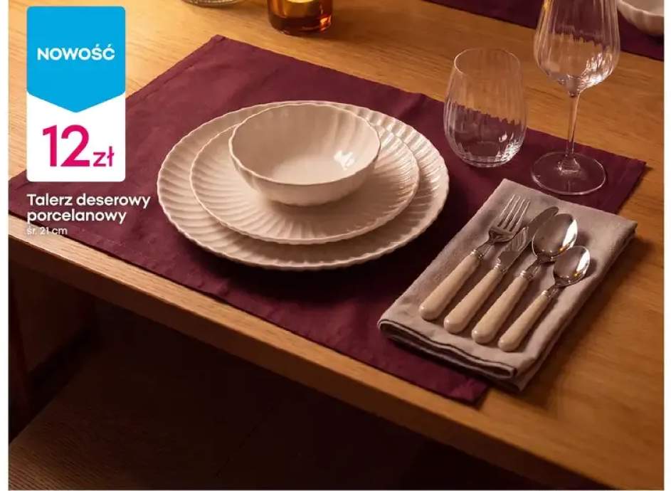 Talerz deserowy porcelanowy śr. 21 cm