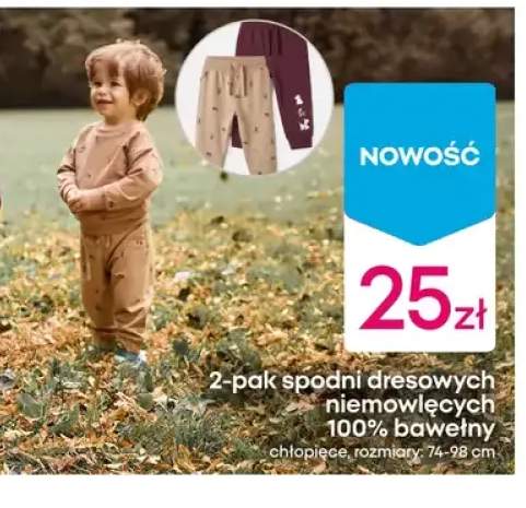 2-pak spodni dresowych niemowlęcych 100% bawełny chłopięce