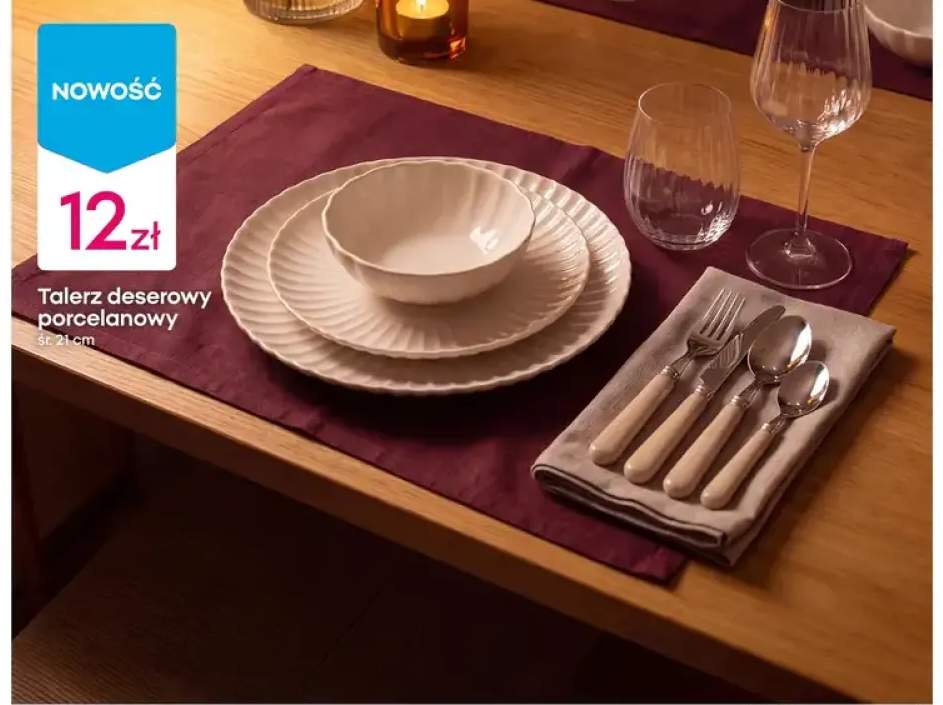 Talerz deserowy porcelanowy śr. 21 cm