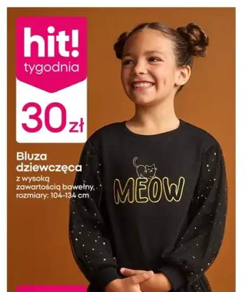 Bluza dziewczęca z wysoką zawartością bawełny
