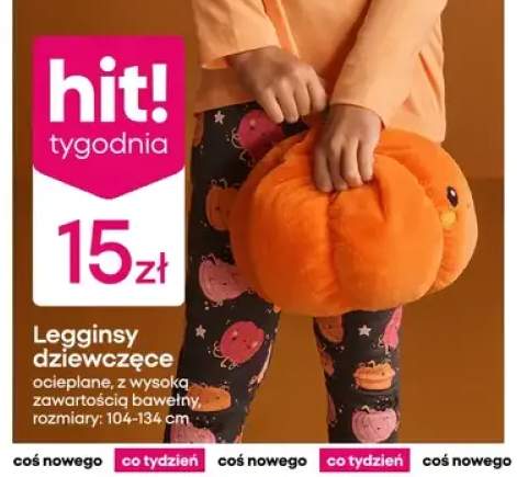Legginsy dziewczęce ocieplane z wysoką zawartością bawełny